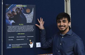 Apprentice Taimur at the Apprenticeship expo & awards, winner of the poster competition